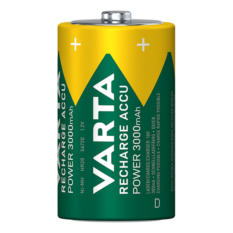 Pilas recargables Varta Recharge Accu Power D 3000 mAh, 2 unidades en
