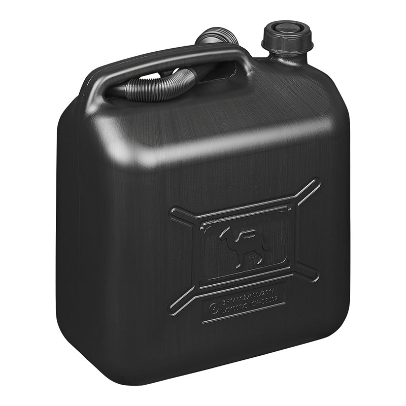 Fuel can 20L plastic black UNapproved PAT Europe